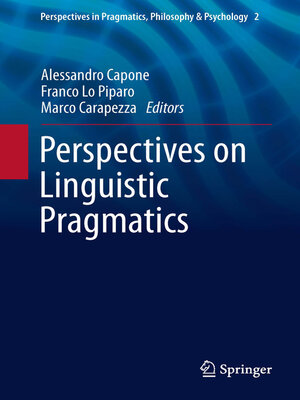 cover image of Perspectives on Linguistic Pragmatics
